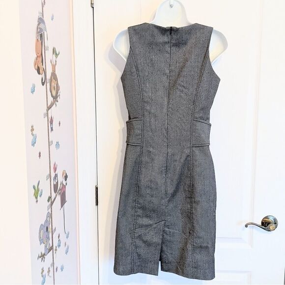 Mango Formal dress grey mini stripes size 6 @Y - Picture 2 of 13